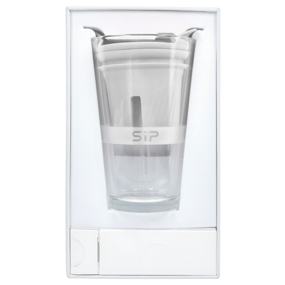 Front view of the Yocan Black - Sip Smart Rig in white, showcasing its clean, minimalist design.