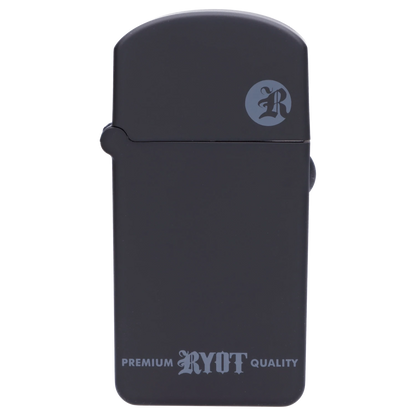 Front view of the black RYOT - Verb 510 Battery, highlighting its sleek, cylindrical shape and minimalist design.