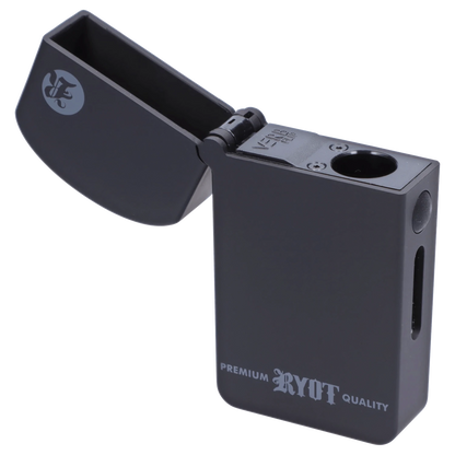 Front view of the black RYOT - Verb 510 Battery, displaying its sleek, rectangular shape and minimalist design.