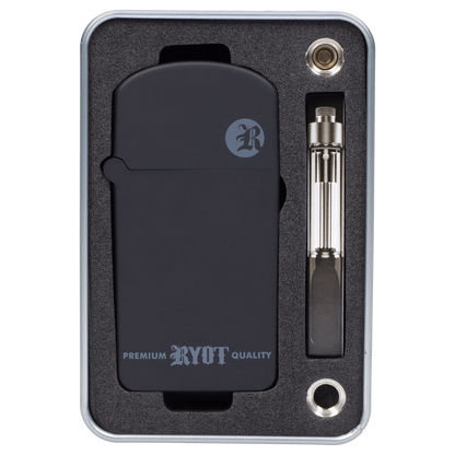 Front view of the RYOT - Verb 510 Battery - Black, shown vertically within a black recessed case.