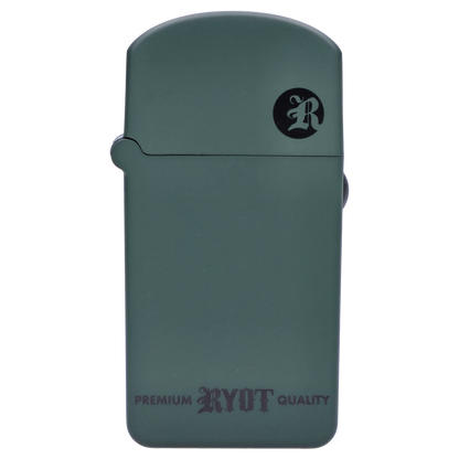 Front view of the RYOT - Verb 510 Battery - Olive, displaying its sleek, cylindrical shape against a plain white backdrop.