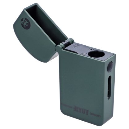 Front view of the RYOT - Verb 510 Battery in olive, showing the sleek, rectangular device against a dark background.