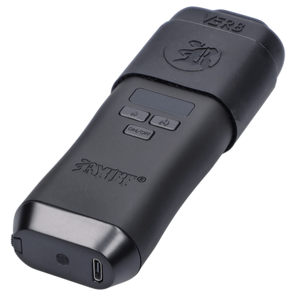 Front view of the black RYOT - Verb Dry Herb Vape, showing a sleek, minimalist design with subtle branding.