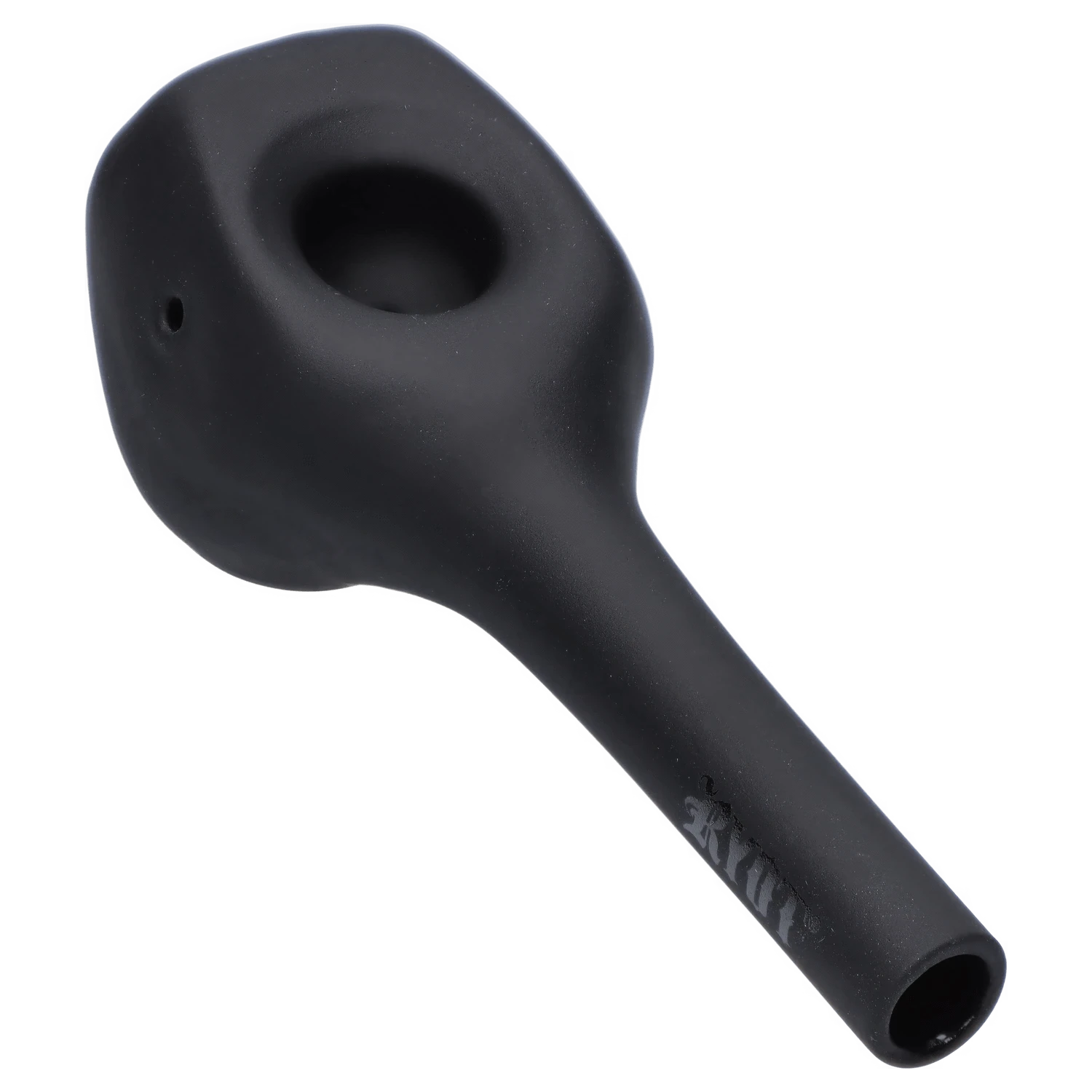 A diagonal view of the RYOT - Stand Up Spoon, showcasing its sleek, minimalist design against a plain white background.