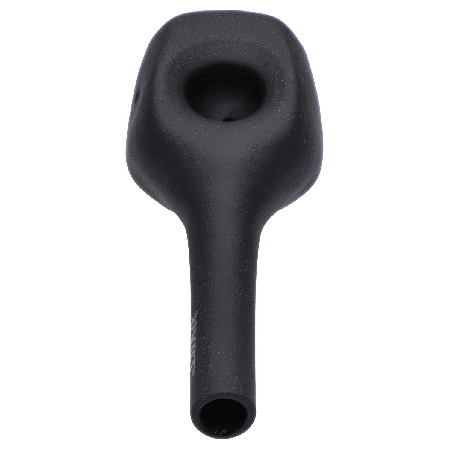 A studio shot of the RYOT - Stand Up Spoon, showing the black, curved metal pipe against a plain white background.