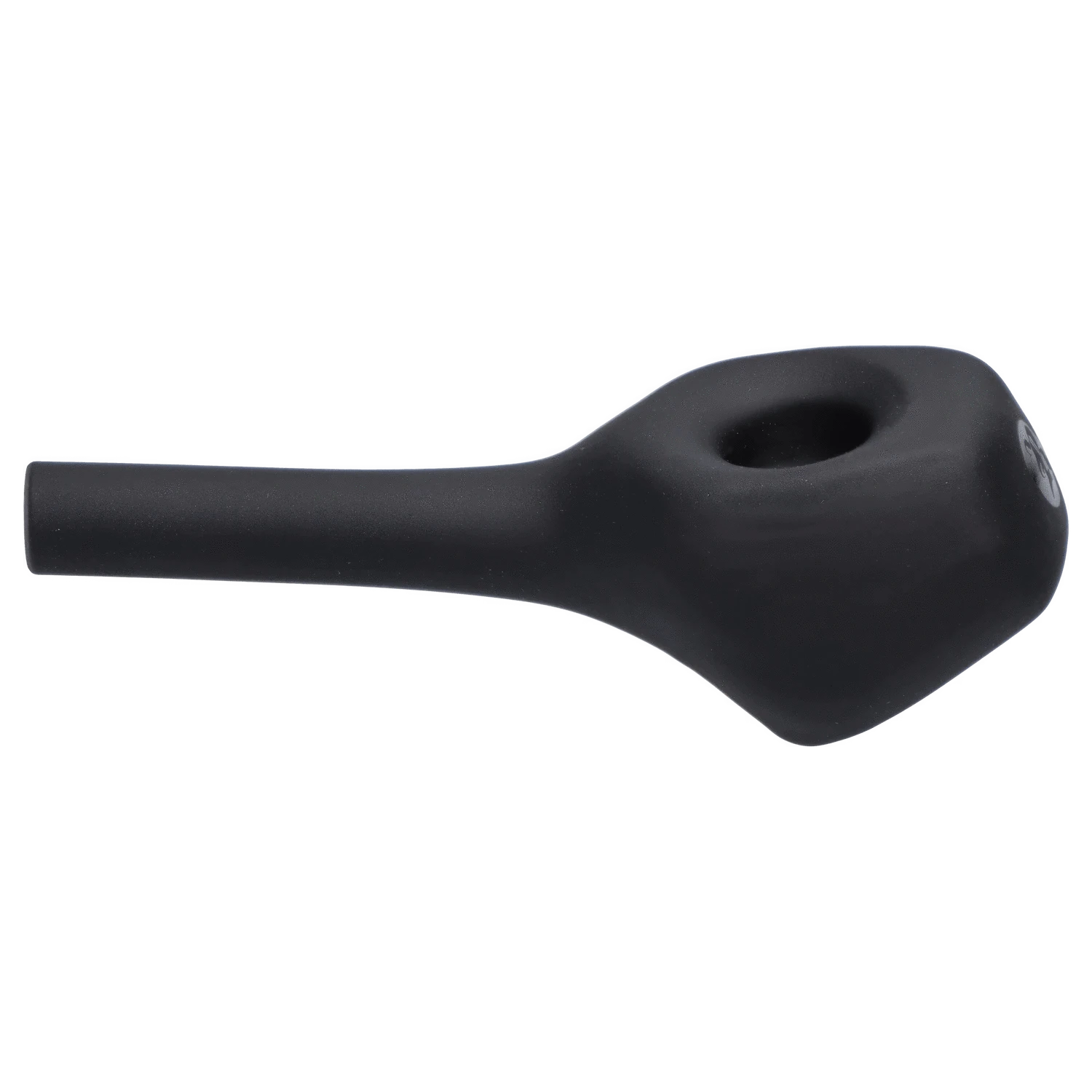 A side view of the RYOT - Stand Up Spoon, showing its curved shape and smooth, dark finish.