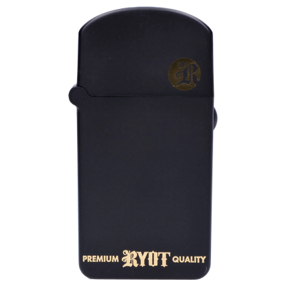 Front view of the RYOT - Verb 510 Battery in black and gold, showing its sleek, rectangular form.