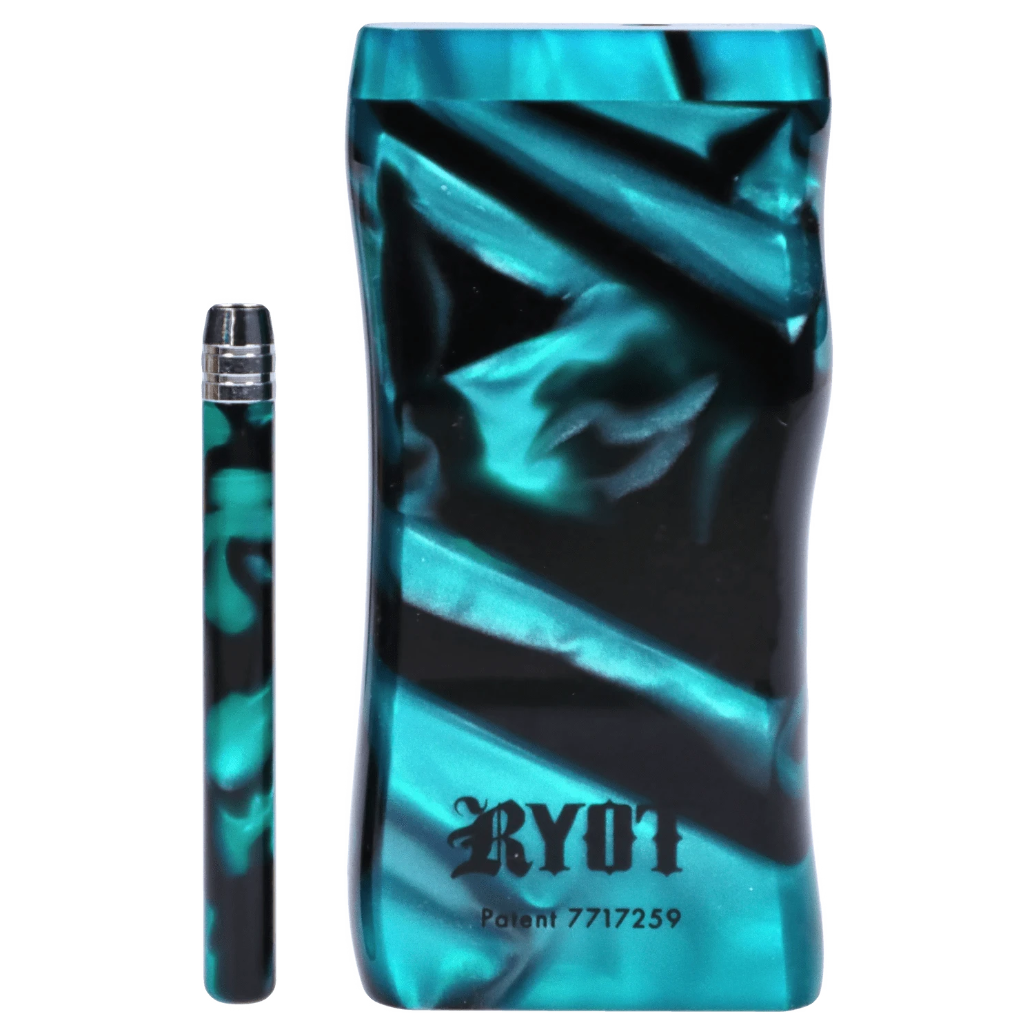 Front view of the RYOT Large 3 in. Acrylic Magnetic Dugout in Green, showcasing its sleek, rectangular shape and glossy finish.