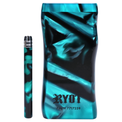 Front view of the RYOT Large 3 in. Acrylic Magnetic Dugout in Green, showcasing its sleek, rectangular shape and glossy finish.