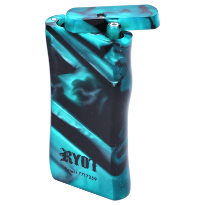 A close-up of the RYOT Large 3 in. Acrylic Magnetic Dugout in green, showcasing its sleek, rectangular shape and magnetic closure.