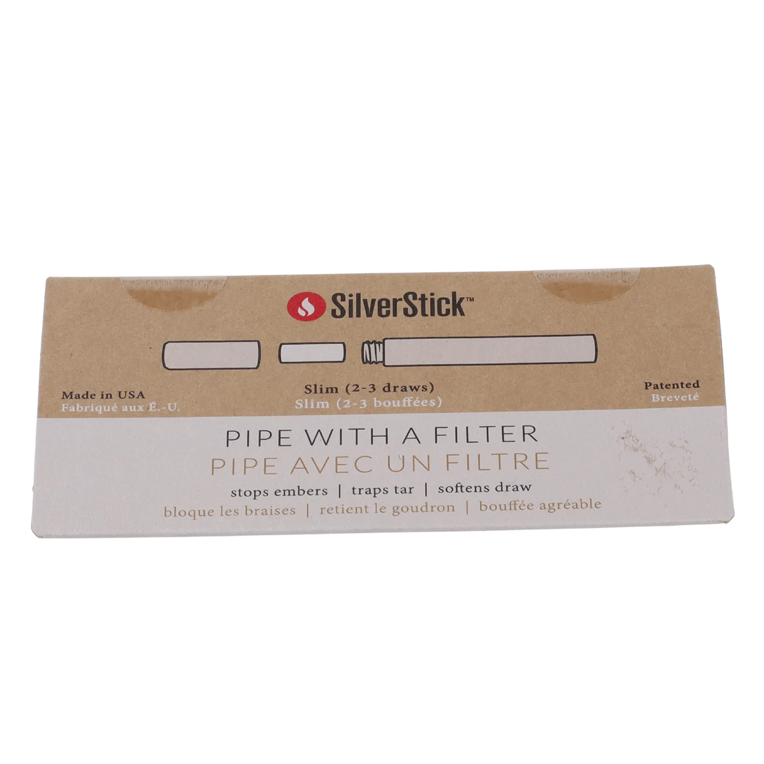 Silver Stick Each SILVER STICK SLIM ONE HITTER-BLACK Accessories