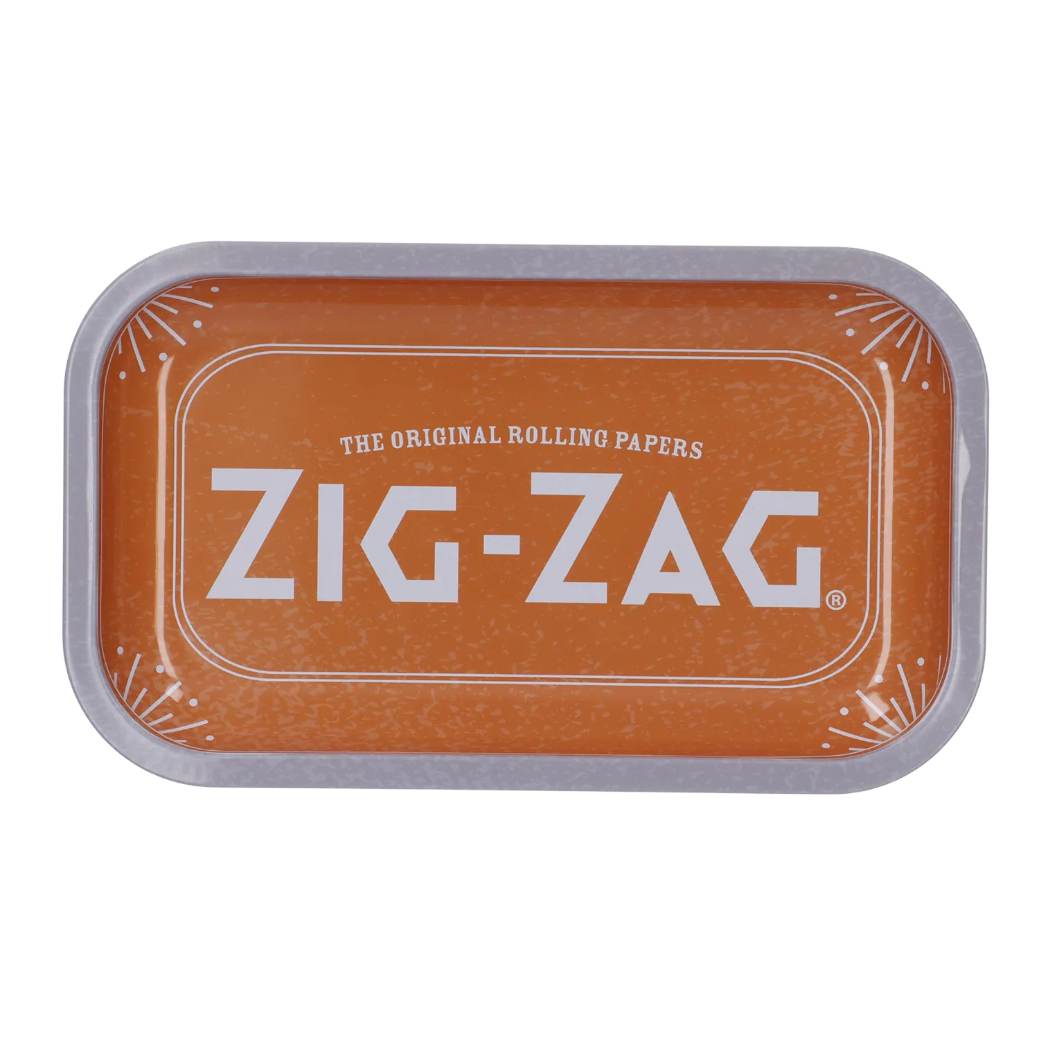 Zig Zag Each ZigZag Metal Rolling Tray-Medium-Since 1879-Orange Accessories