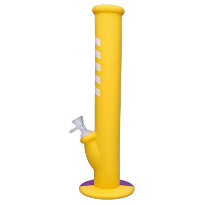 Front view of the Rebound Edition 2 - Straight - Purple & Yellow, displaying a yellow tube with a purple base on a plain white background.