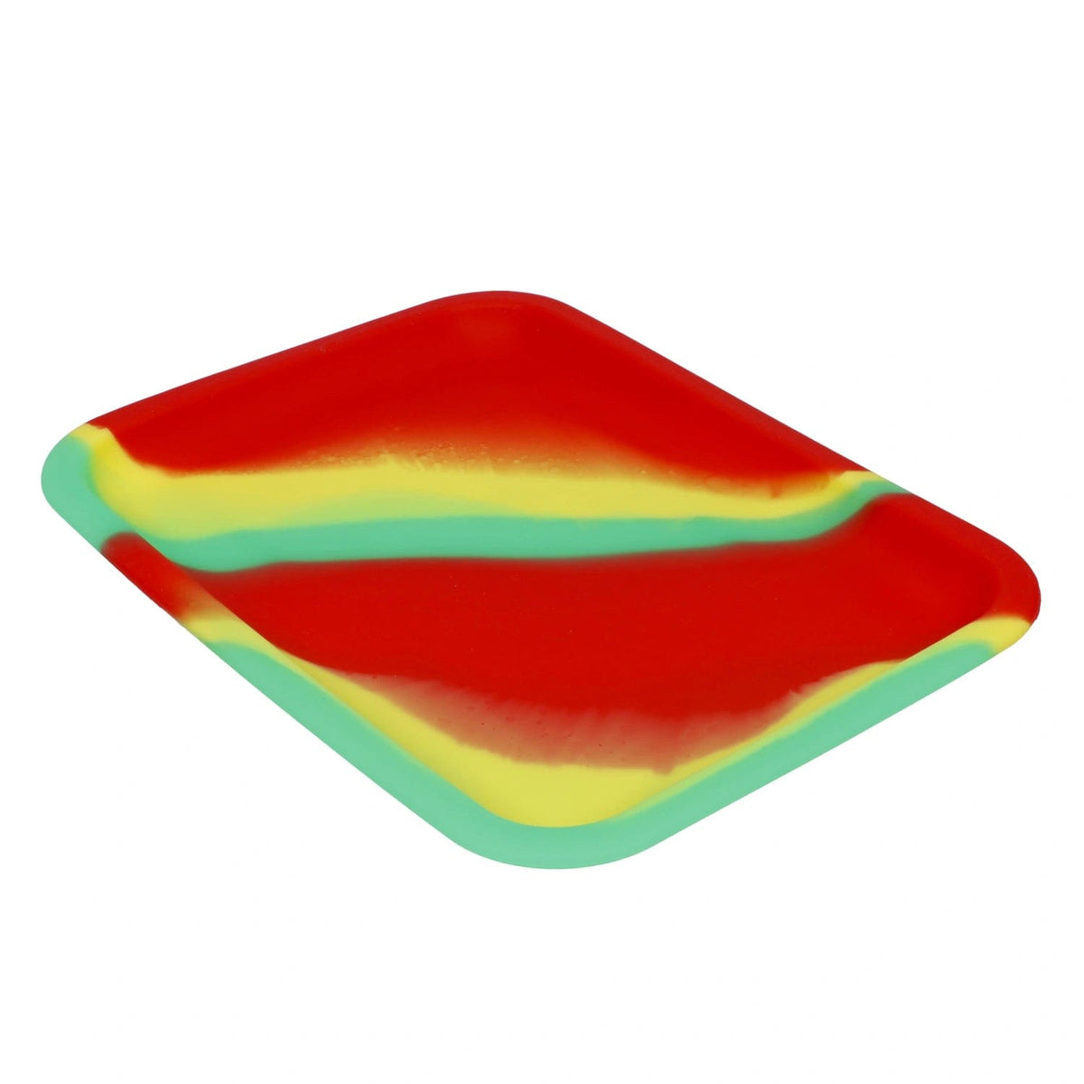 Valiant Rasta An overhead view of the Valiant Silicone Rolling Tray - Rasta - 8x6in ...