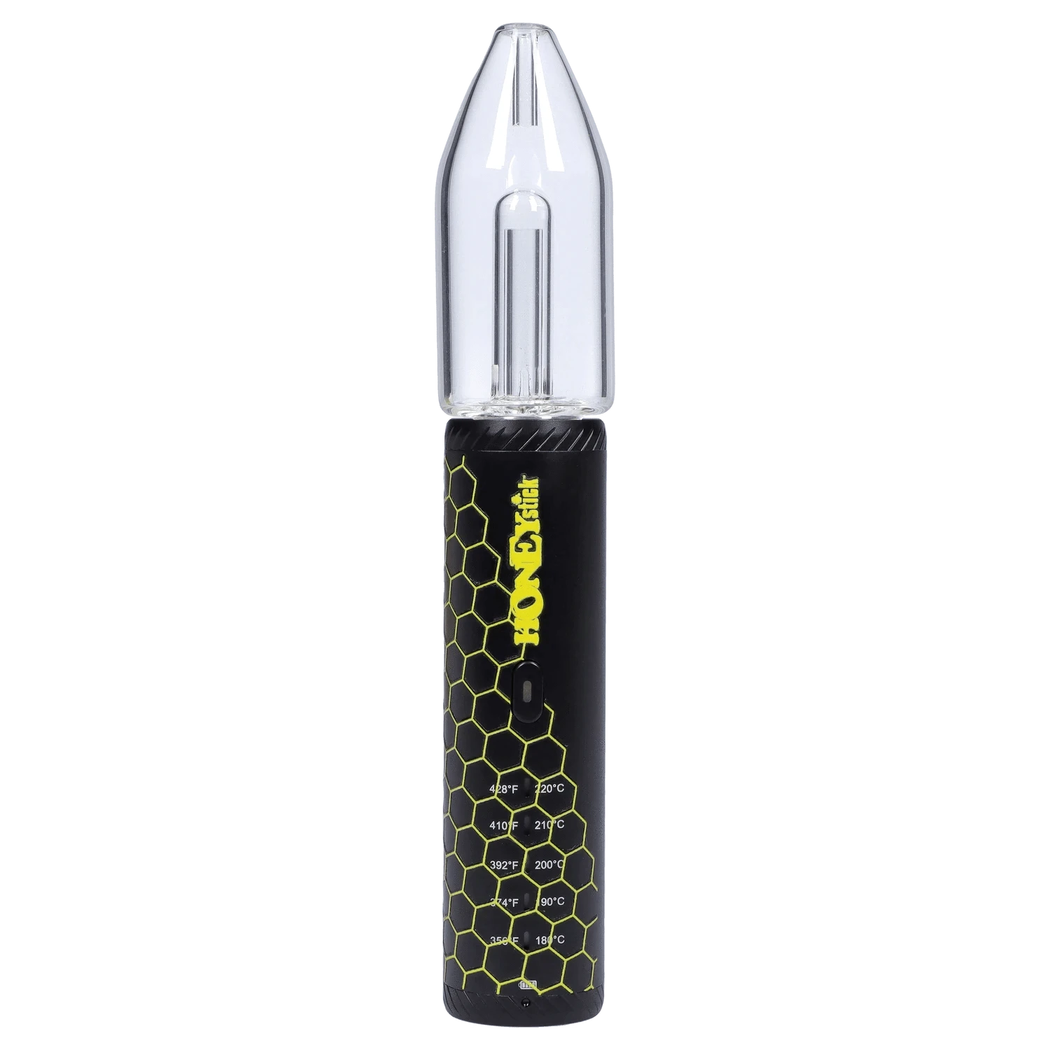 Close-up angled view of the HoneyStick HRB, showing the sleek, cylindrical design and glossy finish.