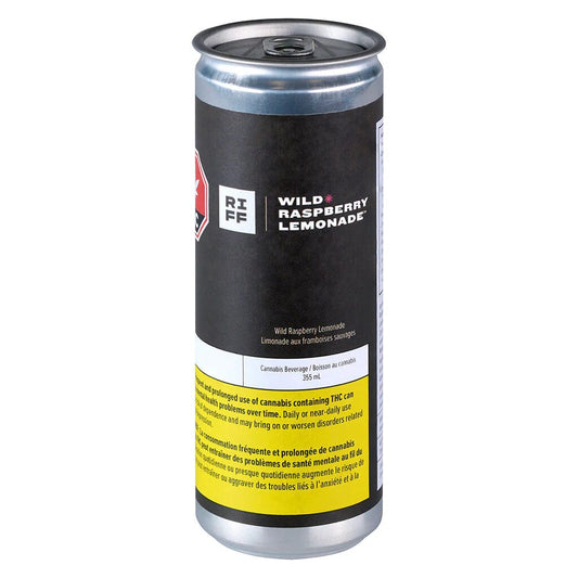 Front view of the Wild Raspberry Lemonade can, showcasing vibrant lettering against a red background.