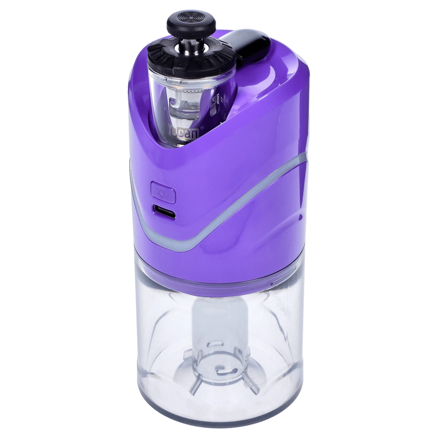 Front view of the purple Yocan iCan Kit, showcasing its sleek, compact design and translucent tank.