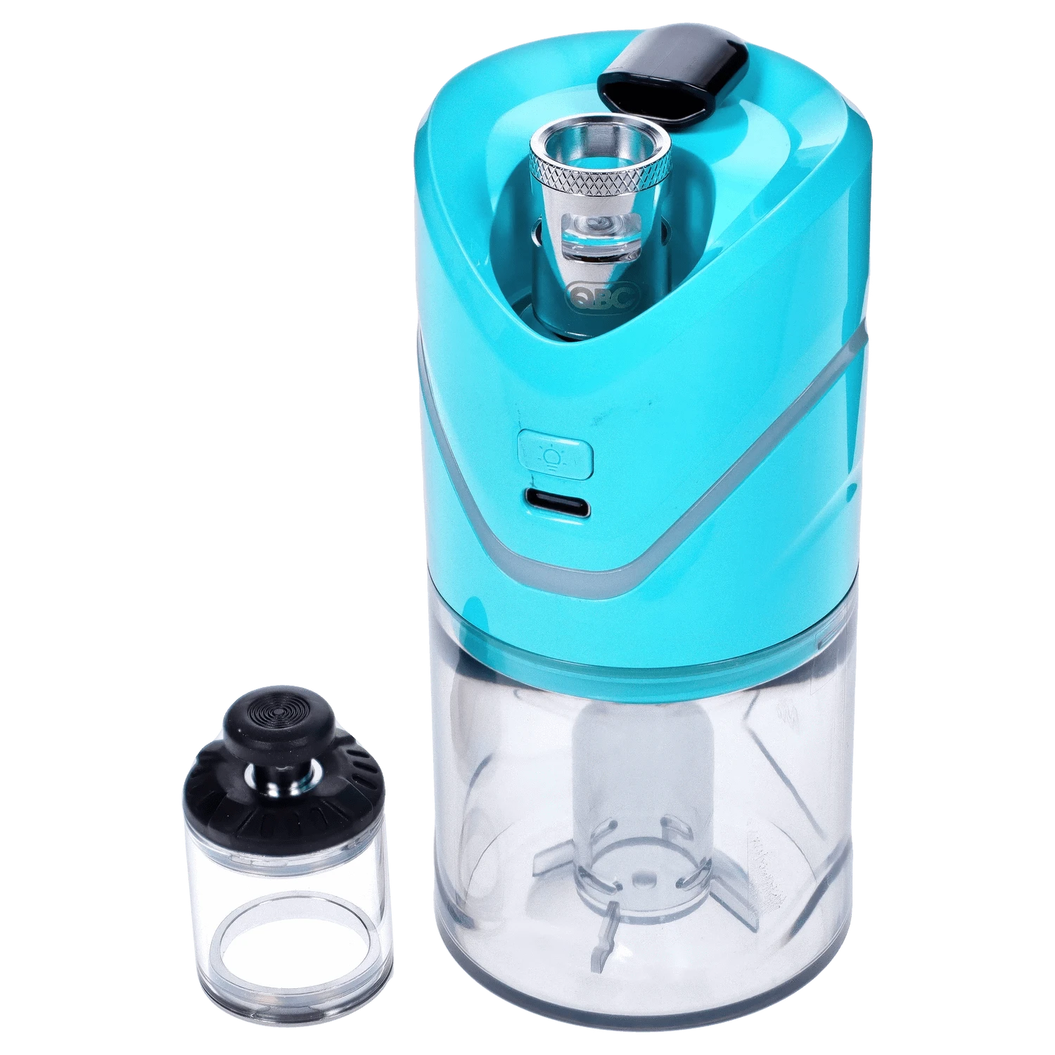 Front view of the Yocan iCan Kit – Teal, showcasing its clear body and compact size against a plain white background.