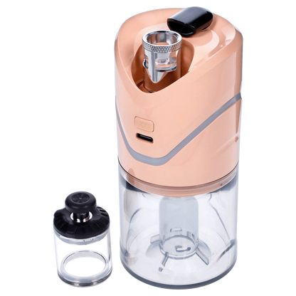 A front view of the Yocan iCan Kit – Peach, showcasing its sleek, clear body and metallic accents against a plain white backdrop.