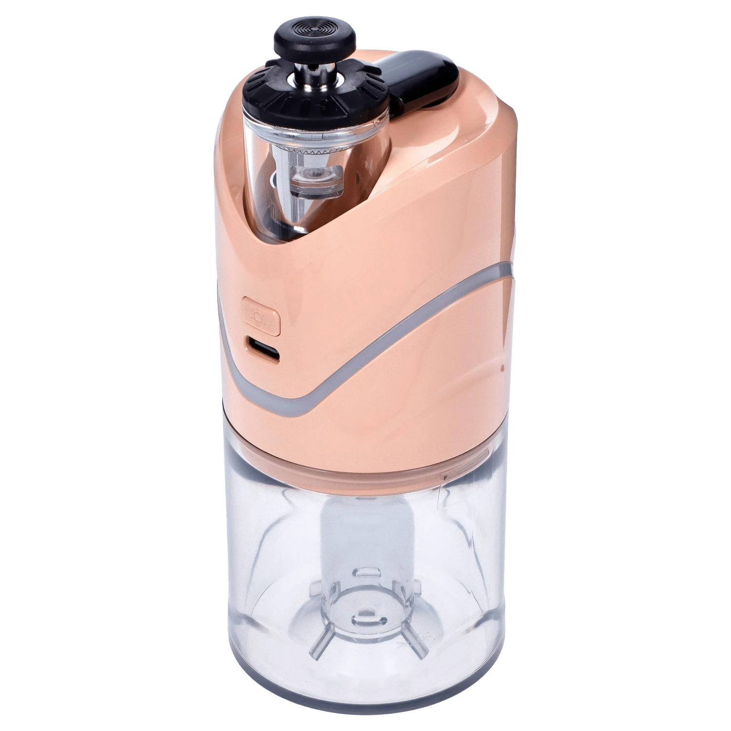 Front view of the Yocan iCan Kit – Peach, showcasing its clear design and compact size against a plain white background.