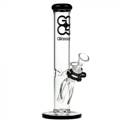 A front view of the 10-inch Glasscity Ice Beaker water pipe, featuring a black accent and simple beaker shape.