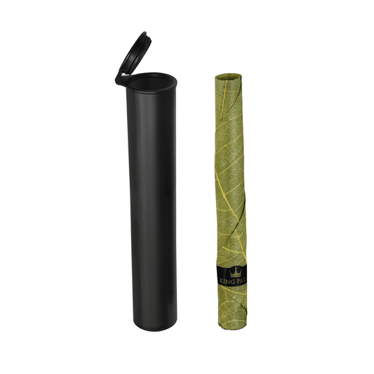 Front view of the King Palm Slim Cone, showing a slender, cylindrical paper cone with a visible label.