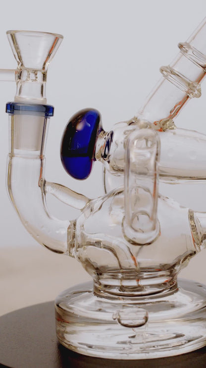 Dab Rig Recycler w/Quartz-Blue-7 in