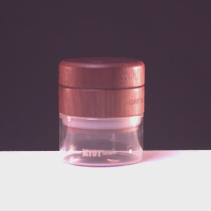 RYOT - GR8TR Walnut Wood Top Grinder w/ Clear Glass Jar Body - 3 inch