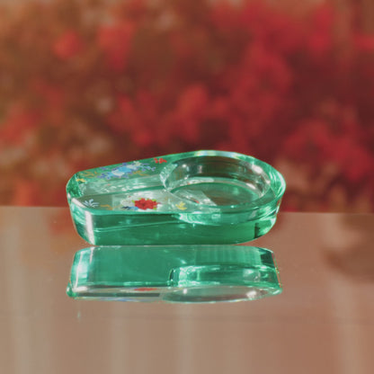 Famous Design Floral Lush Ashtray - Gold Accent