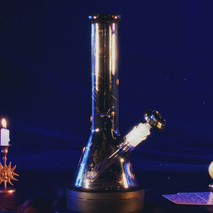 Famous Design Astral Power Beaker Water Pipe -Transparent Black-12in