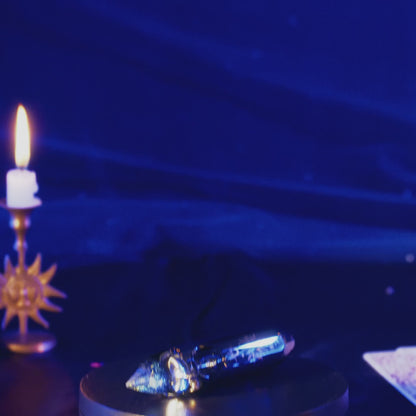Famous Design Astral Power Crystal Hand Pipe - Black - 5in