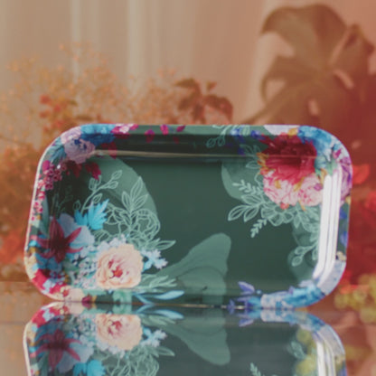 Famous Design Floral Lush Rolling Tray - Medium