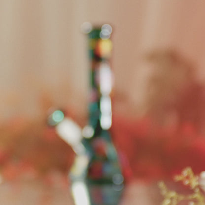 Famous Design Floral Lush Beaker Water Pipe - Teal - 12in
