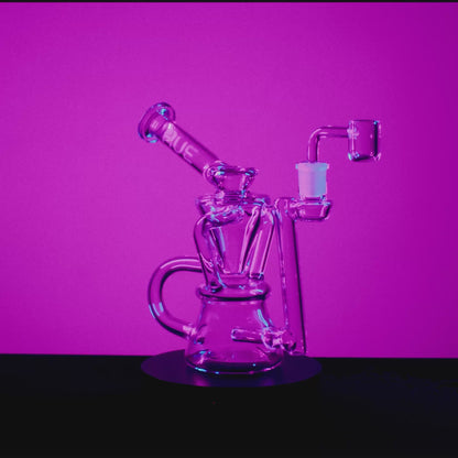 Hue Hourglass Dab Rig Clear - 7.5"