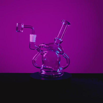 Hue Mushroom Dab Rig Clear - 6.8"