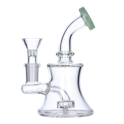 Canna Cabana 5.5" Hourglass Base Water Pipe w/bowl - Milky Teal Bong