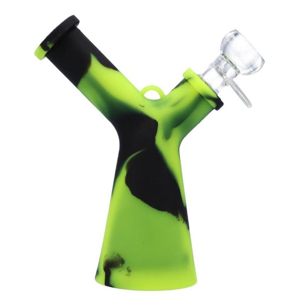 Canna Cabana Mr Y Silicone Pipe - Green/Black (6.2")